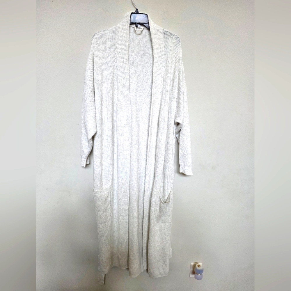 Cozy White Knit Robe Sz XL